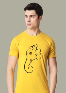 ganpati bapa half sleeve men round neck t-shirt