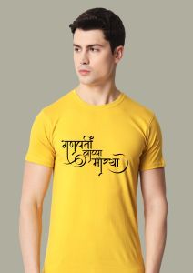 ganpati bapa half sleeve men round neck t-shirt