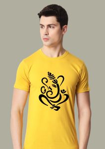 ganpati bapa half sleeve men round neck t-shirt