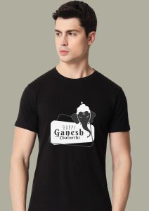 ganpati half sleeve men round neck t-shirt