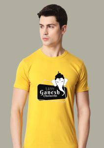 ganpati bapa half sleeve men round neck t-shirt