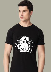 ganpati half sleeve men round neck t-shirt