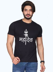 Shiva half sleeve men round neck t-shirt