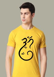 ganpati bapa half sleeve men round neck t-shirt