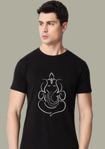 ganpati half sleeve men round neck t-shirt