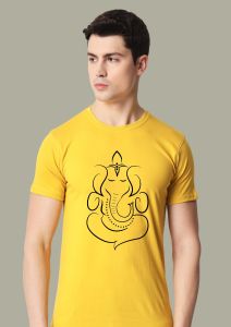 ganpati bapa half sleeve men round neck t-shirt