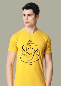 ganpati bapa half sleeve men round neck t-shirt