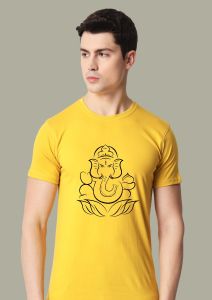 ganpati bapa half sleeve men round neck t-shirt