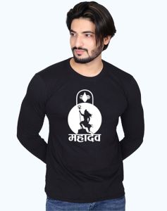 Mahadev Design Men’s Full Sleeve T-Shirt – 100% Cotton | Printonn