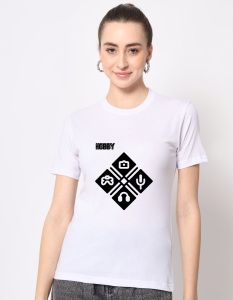 Hobby half sleeve women round neck t-shirt