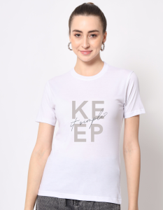Keep Simple half sleeve women round neck t-shirt