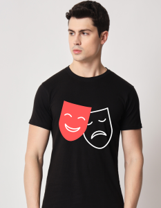 Joker Face half sleeve men round neck t-shirt