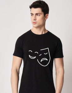 Joker Face half sleeve men round neck t-shirt