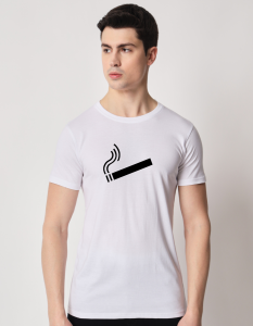 Cigrate half sleeve men round neck t-shirt