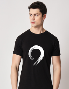 Digit 9 half sleeve men round neck t-shirt