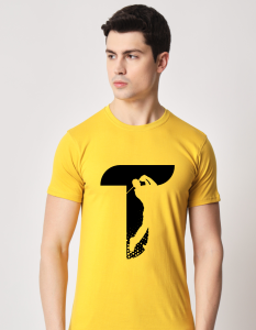 Alphabet T half sleeve men round neck t-shirt