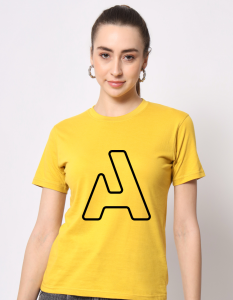 Alphabet half sleeve women round neck t-shirt
