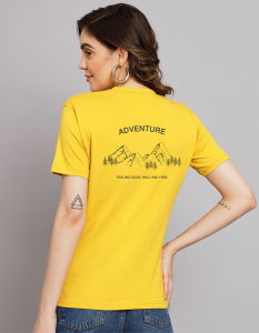 Adventure half sleeve women round neck t-shirt