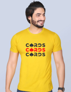 Cards half sleeve men round neck t-shirt