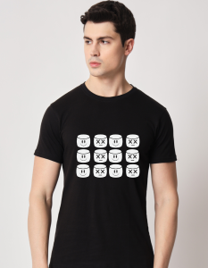 Smile Doodle half sleeve men round neck t-shirt