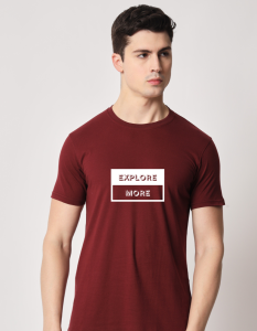 Explore More half sleeve men round neck t-shirt