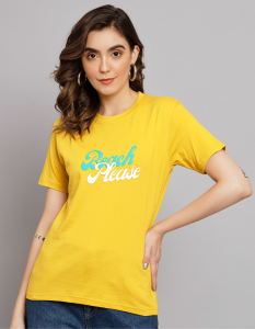 Beach Please half sleeve women round neck t-shirt