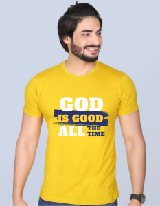 God Is Good All The Time half sleeve men round neck t-shirt