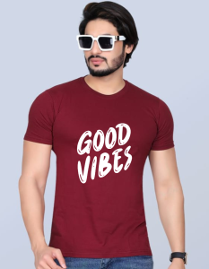 Good Vibes half sleeve men round neck t-shirt