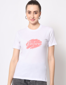 Nature half sleeve women round neck t-shirt