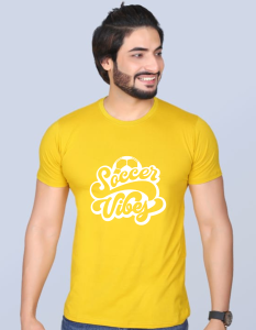 Soccer Vibes  half sleeve men round neck t-shirt