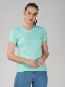 green t shirt half sleeve women round neck t-shirt