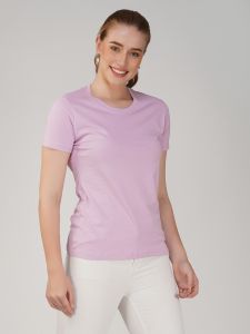 purple t shirt half sleeve women round neck t-shirt