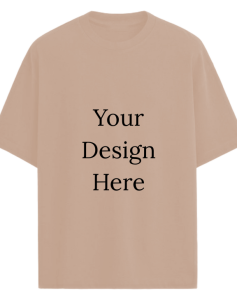 Beige Oversize half sleeve men round neck t-shirt