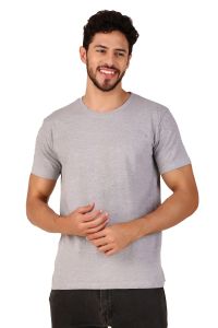 grey half sleeve men round neck t-shirt