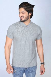 Custom GreyMelange Polo T-shirt