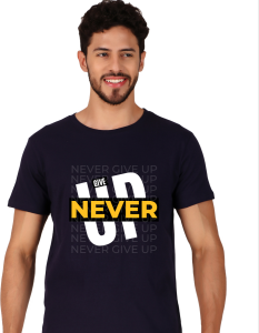 nevergiveup half sleeve men round neck t-shirt