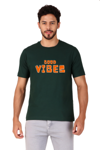 vibes half sleeve men round neck t-shirt