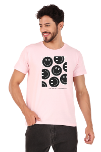 happiness half sleeve men round neck t-shirt