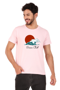 ocean half sleeve men round neck t-shirt