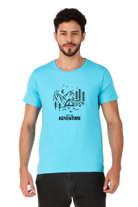adventure half sleeve men round neck t-shirt