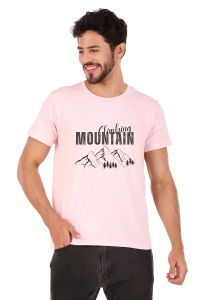 mountain half sleeve men round neck t-shirt