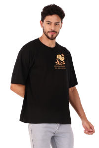 flower half sleeve men round neck t-shirt