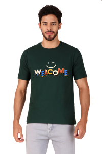 welcome half sleeve men round neck t-shirt