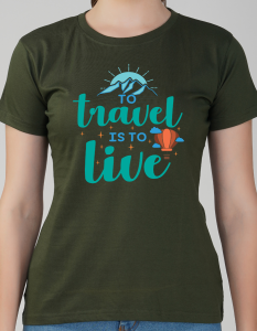 travel half sleeve women round neck t-shirt