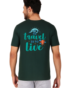 travel half sleeve men round neck t-shirt