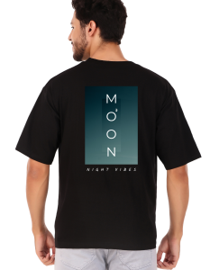 moon half sleeve men round neck t-shirt