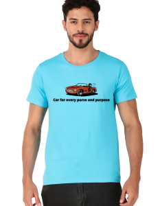 car half sleeve men round neck t-shirt