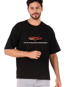 car half sleeve men round neck t-shirt