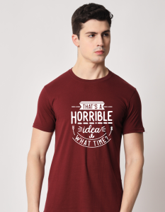 Horrible half sleeve men round neck t-shirt