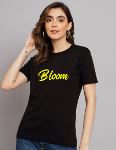 Bloom half sleeve women round neck t-shirt